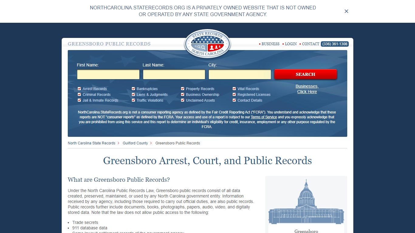 Greensboro Arrest and Public Records | North Carolina.StateRecords.org